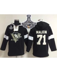 Penguins #71 Evgeni Malkin Black 2016 Stanley Cup Champions NHL Pullover Hoodie