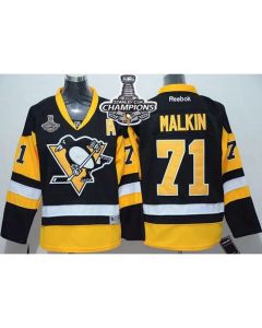 Penguins #71 Evgeni Malkin Black Alternate 2016 Stanley Cup Champions Stitched Youth NHL Jersey