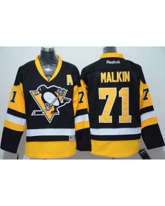 Penguins #71 Evgeni Malkin Black Alternate Stitched Youth NHL Jersey