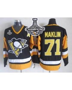 Penguins #71 Evgeni Malkin Black CCM Throwback 2016 Stanley Cup Champions Stitched NHL Jersey
