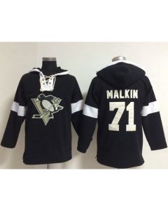 Penguins #71 Evgeni Malkin Black NHL Pullover Hoodie