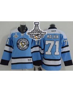 Penguins #71 Evgeni Malkin Blue 2016 Stanley Cup Champions Stitched Youth NHL Jersey