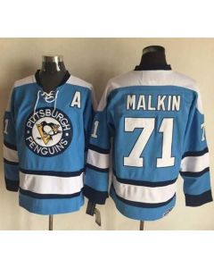 Penguins #71 Evgeni Malkin Blue Alternate CCM Throwback Stitched NHL Jersey