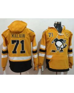 Penguins #71 Evgeni Malkin Gold Sawyer Hooded Sweatshirt 2017 Stadium Series Stitched NHL Jersey