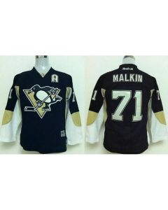 Penguins #71 Evgeni Malkin Stitched Black Youth NHL Jersey