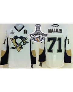 Penguins #71 Evgeni Malkin White 2016 Stanley Cup Champions Stitched Youth NHL Jersey