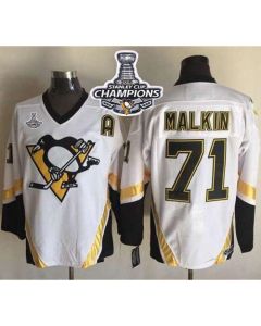 Penguins #71 Evgeni Malkin White CCM Throwback 2016 Stanley Cup Champions Stitched NHL Jersey