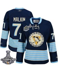 Penguins #71 Evgeni Malkin Women 2011 Winter Classic Vintage Dark Blue 2016 Stanley Cup Champions Stitched NHL Jersey