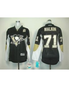 Penguins #71 Vgeni Malkin Black Women's Home Stitched NHL Jersey