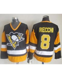 Penguins #8 Mark Recchi Black CCM Throwback Stitched NHL Jersey