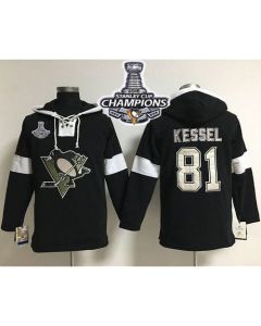 Penguins #81 Phil Kessel Black 2016 Stanley Cup Champions Pullover NHL Hoodie