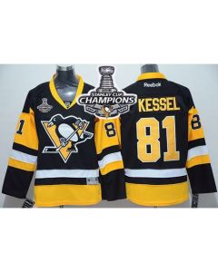 Penguins #81 Phil Kessel Black Alternate 2016 Stanley Cup Champions Stitched Youth NHL Jersey