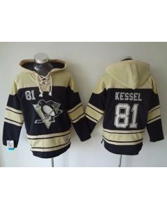 Penguins #81 Phil Kessel Black Sawyer Hooded Sweatshirt Stitched NHL Jersey