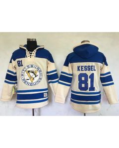 Penguins #81 Phil Kessel Cream Sawyer Hooded Sweatshirt Stitched NHL Jersey