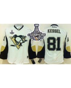 Penguins #81 Phil Kessel White 2016 Stanley Cup Champions Stitched Youth NHL Jersey
