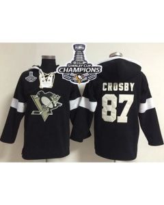 Penguins #87 Sidney Crosby Black 2016 Stanley Cup Champions NHL Pullover Hoodie