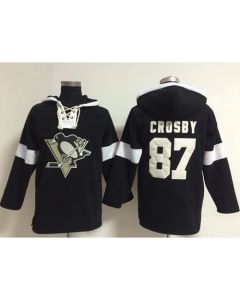 Penguins #87 Sidney Crosby Black NHL Pullover Hoodie