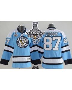 Penguins #87 Sidney Crosby Blue 2016 Stanley Cup Champions Stitched Youth NHL Jersey