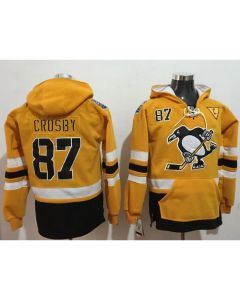 Penguins #87 Sidney Crosby Gold Sawyer Hooded Sweatshirt 2017 Stadium Series Stitched NHL Jersey