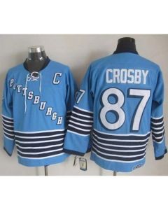 Penguins #87 Sidney Crosby Light Blue CCM Throwback Stitched NHL Jersey