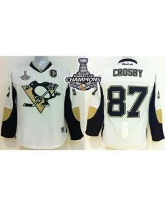 Penguins #87 Sidney Crosby White 2016 Stanley Cup Champions Stitched Youth NHL Jersey