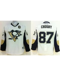 Penguins #87 Sidney Crosby White Stitched Youth NHL Jersey