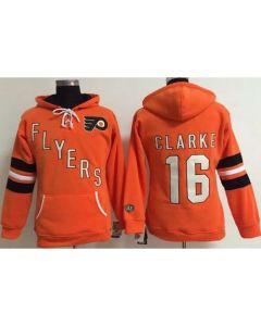 Philadelphia Flyers #16 Bobby Clarke Orange Women's Old Time Heidi NHL Hoodie