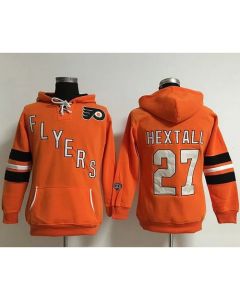 Philadelphia Flyers #27 Ron Hextall Orange Women's Old Time Heidi NHL Hoodie