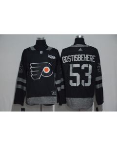 Philadelphia Flyers #53 Shayne Gostisbehere Black Men's 1917-2017 100th Anniversary Stitched NHL Jersey