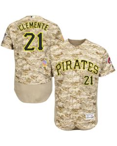 Pirates #21 Roberto Clemente Camo Flexbase Authentic Collection Stitched MLB Jersey