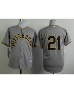 Pirates #21 Roberto Clemente Grey 1953 Turn Back The Clock Stitched MLB Jersey