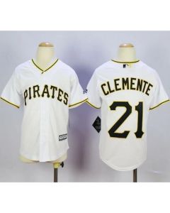 Pirates #21 Roberto Clemente White Cool Base Stitched Youth MLB Jersey