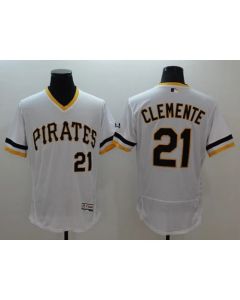 Pirates #21 Roberto Clemente White Flexbase Authentic Collection Cooperstown Stitched MLB Jersey