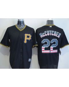 Pirates #22 Andrew McCutchen Black USA Flag Fashion Stitched MLB Jersey