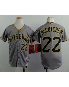 Pirates #22 Andrew McCutchen Grey Cool Base Stitched Youth MLB Jersey