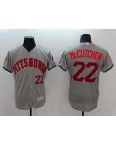 Pirates #22 Andrew McCutchen Grey Fashion Stars & Stripes Flexbase Authentic Stitched MLB Jersey