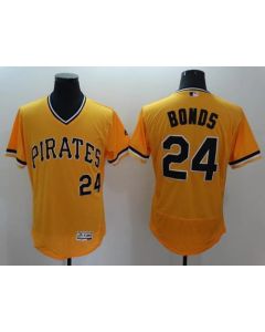 Pirates #24 Barry Bonds Gold Flexbase Authentic Collection Cooperstown Stitched MLB Jersey