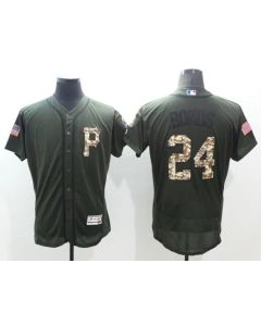 Pirates #24 Barry Bonds Green Flexbase Authentic Collection Salute to Service Stitched MLB Jersey