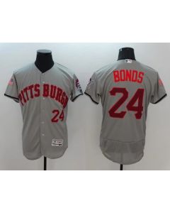 Pirates #24 Barry Bonds Grey Fashion Stars & Stripes Flexbase Authentic Stitched MLB Jersey