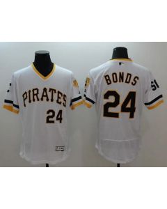 Pirates #24 Barry Bonds White Flexbase Authentic Collection Cooperstown Stitched MLB Jersey