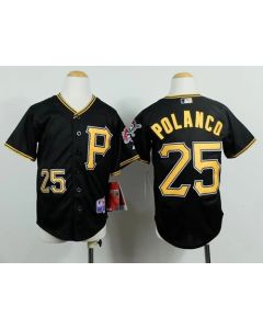 Pirates #25 Gregory Polanco Black Cool Base Stitched Youth MLB Jersey