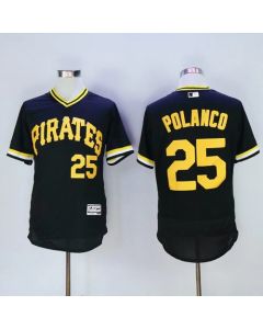 Pirates #25 Gregory Polanco Black Flexbase Authentic Collection Cooperstown Stitched MLB Jersey