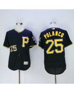 Pirates #25 Gregory Polanco Black Flexbase Authentic Collection Stitched MLB Jersey