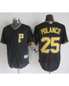 Pirates #25 Gregory Polanco Black New Cool Base Stitched MLB Jersey