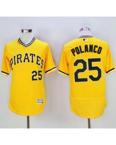 Pirates #25 Gregory Polanco Gold Flexbase Authentic Collection Cooperstown Stitched MLB Jersey