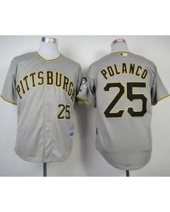 Pirates #25 Gregory Polanco Grey Cool Base Stitched MLB Jersey
