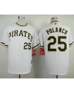 Pirates #25 Gregory Polanco White Alternate 2 Cool Base Stitched MLB Jersey