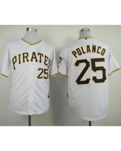 Pirates #25 Gregory Polanco White Cool Base Stitched MLB Jersey