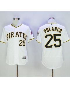 Pirates #25 Gregory Polanco White Flexbase Authentic Collection Stitched MLB Jersey