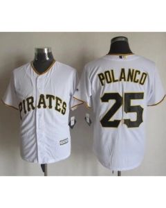 Pirates #25 Gregory Polanco White New Cool Base Stitched MLB Jersey